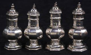 Appraisal: Lot of English Victorian Britannia Standard silver shakers Lot of