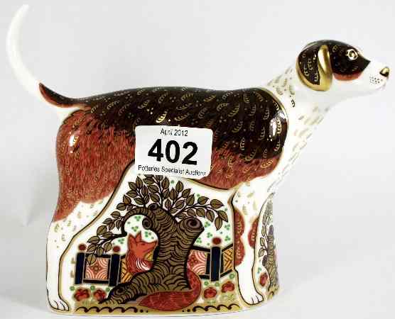 Appraisal: Royal Crown Derby Paperweight Foxhound Boxed