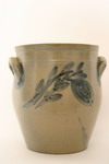 Appraisal: CROCK - Unmarked stoneware one gallon tapered side crock applied