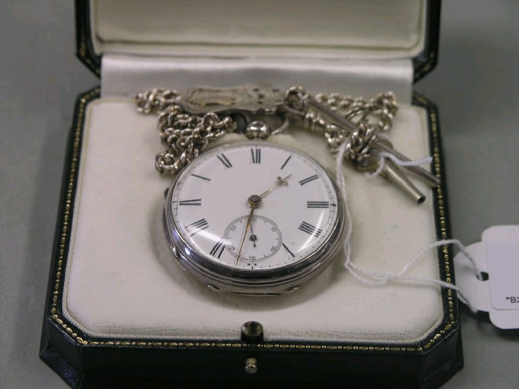 Appraisal: A Victorian silver open-face pocket watch enamelled dial with subsidiary