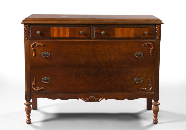 Appraisal: American Figured Mahogany Chest second quarter th century of William