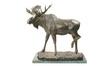 Appraisal: SCULPTURE - Bronze of a standing Bull Moose signed Michael