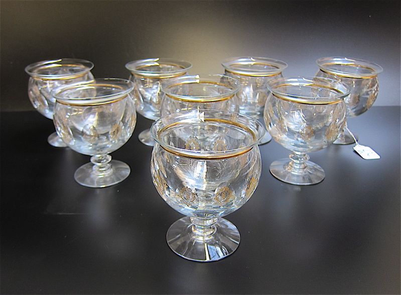 Appraisal: SET OF EIGHT GLASS SHRIMP COCKTAILS pieces total the stemmed