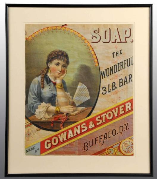 Appraisal: Paper Gowan's Stover Soap Sign Description Late s Possibly trimmed