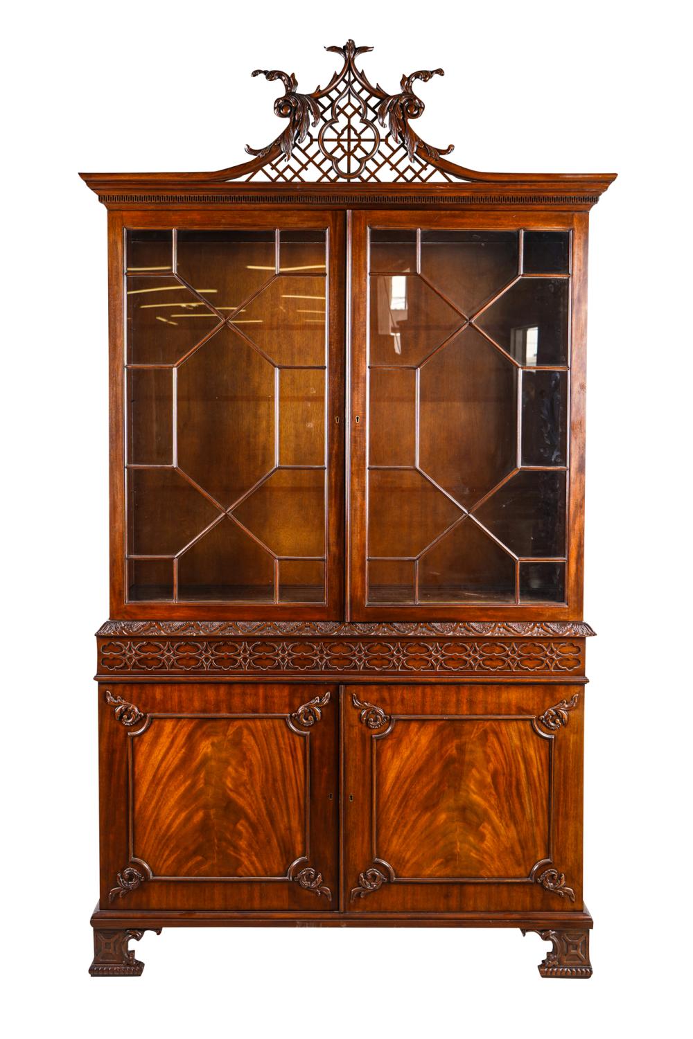 Appraisal: BAKER CHINESE CHIPPENDALE-STYLE MAHOGANY SECRETAIRE inches wide inches deep inches