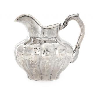 Appraisal: A Peruvian Silver Water Pitcher Carlos Jimenez Cusco of lobed