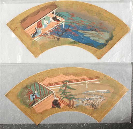 Appraisal: Japanese School early th century Two Scenes from the Tale