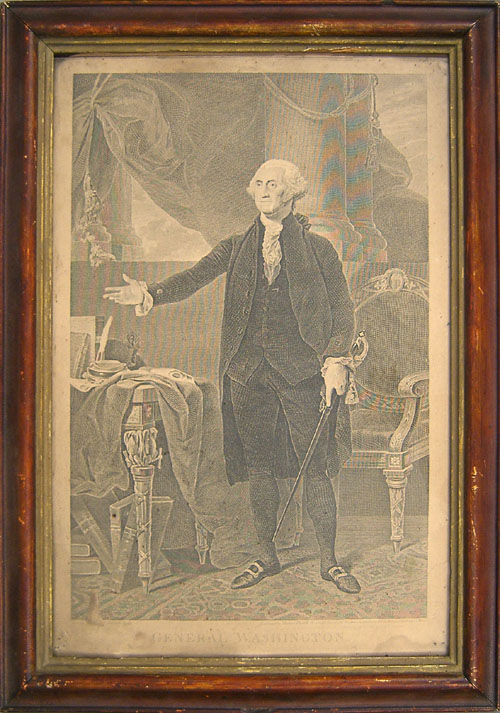 Appraisal: Engraved portrait of George Washington after Gilbert Stuart x