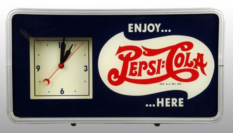 Appraisal: Electric Pepsi-Cola Electric Clock Description Metal and glass Working Condition