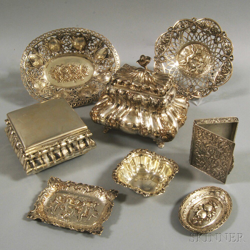 Appraisal: Eight Pieces of Mostly Continental Silver Tableware including a Hungarian