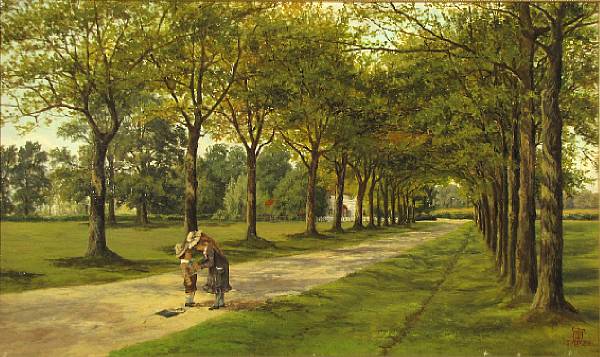 Appraisal: Francis M Trappes British - Under the allee signed with