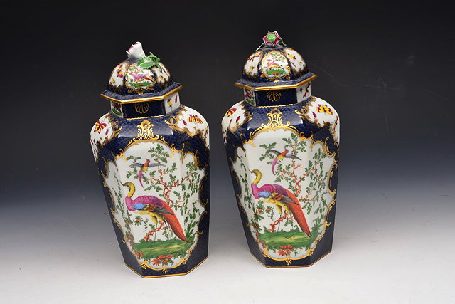 Appraisal: A PAIR OF SAMSON OF PARIS VASES AND COVERS of