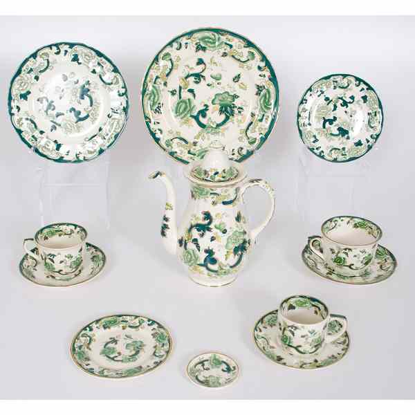 Appraisal: Mason's Ironstone Mandalay Chartreuse Tablewares English an assembled group of