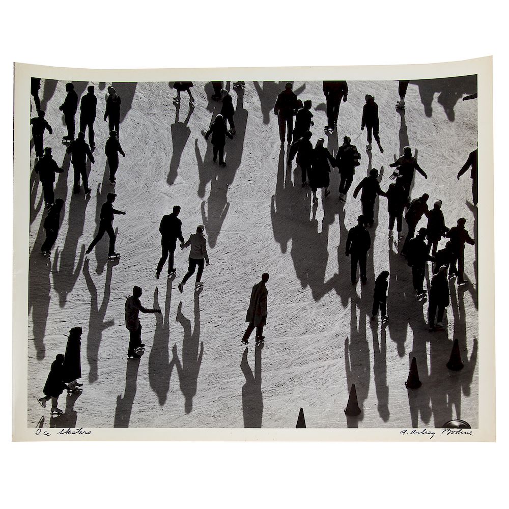 Appraisal: A Aubrey Bodine Ice Skaters American - Gelatin silver print