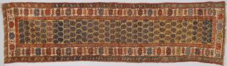 Appraisal: Antique Kurdish Runner Antique Kurdish runner x ' gold field