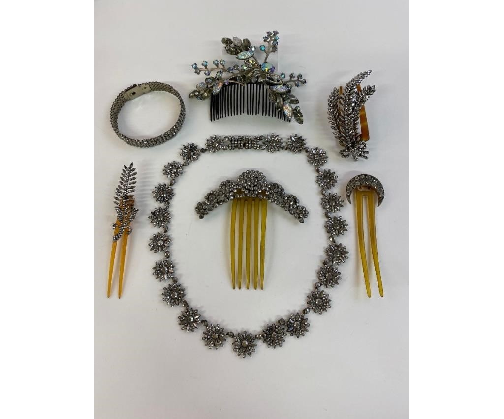 Appraisal: th c collection to include an l cut steel necklace