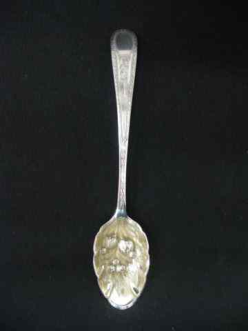 Appraisal: Georgian English Sterling Silver Berry Spoon th century elaborate fruit