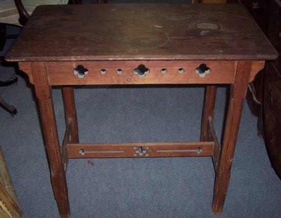 Appraisal: A Gothic Revival pine side table circa cm wide