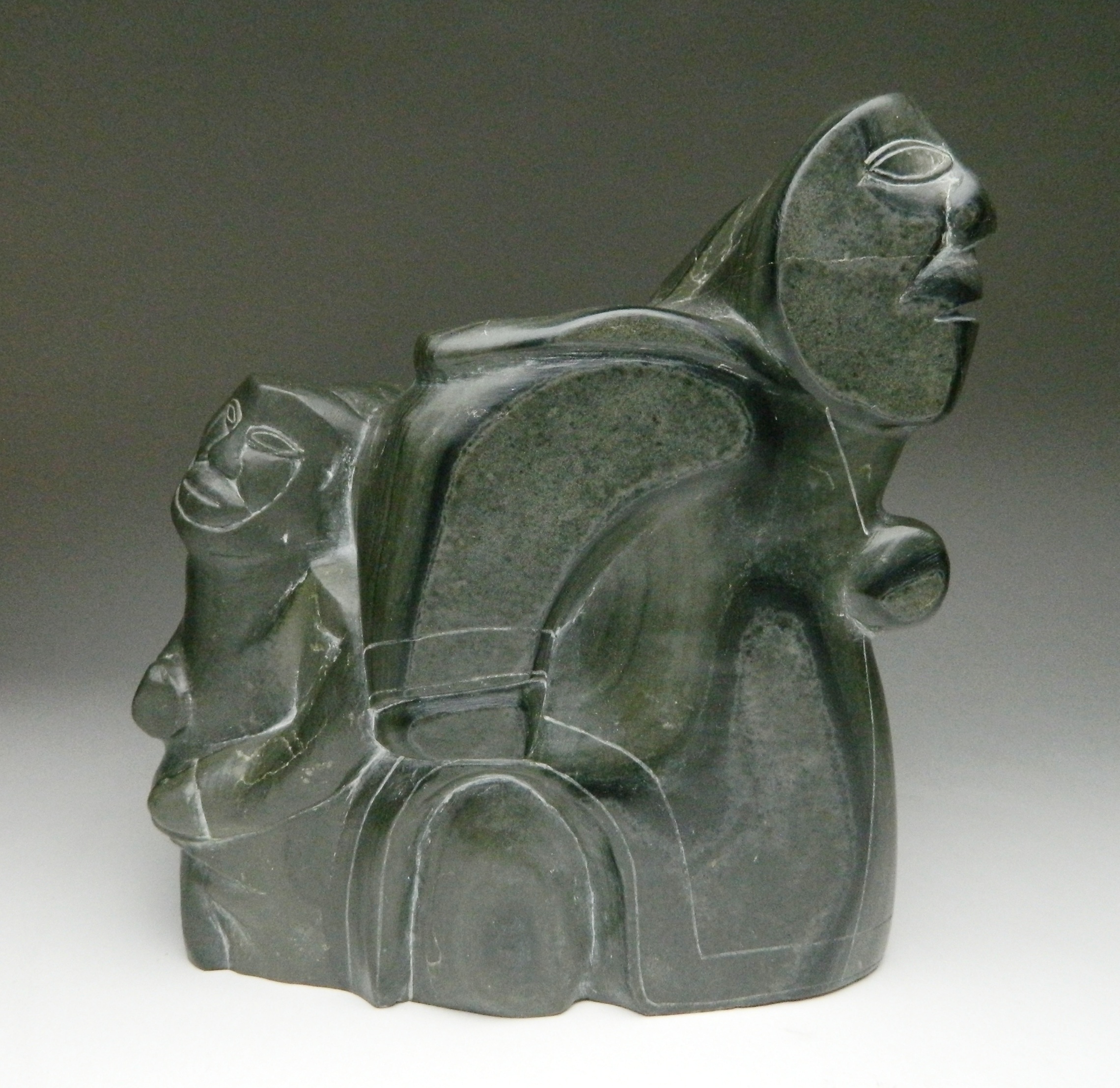 Appraisal: David Kavik Sanikiluaq Mother and Child- stone carving ca x