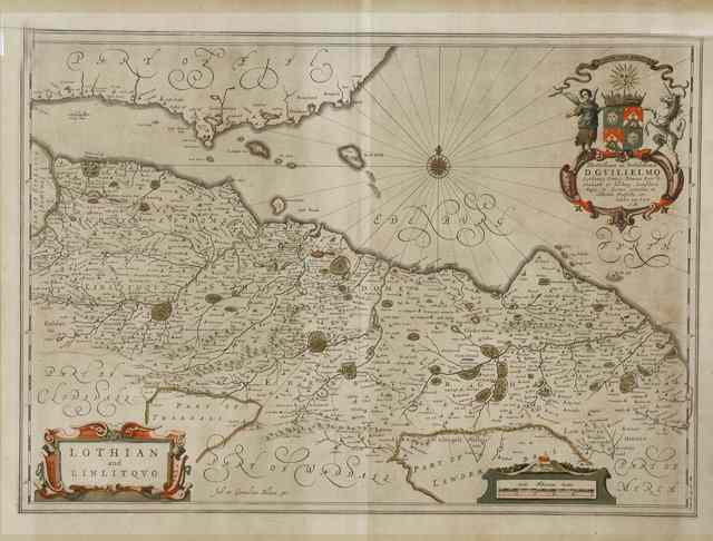 Appraisal: Johan and Cornelius Blaeu'Lothian and Linlitqvo' double paged engraved map