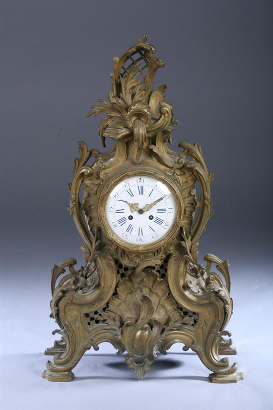 Appraisal: LARGE LOUIS XV-STYLE BRONZE-DOR MANTLE CLOCK works stamped Vincent Cie