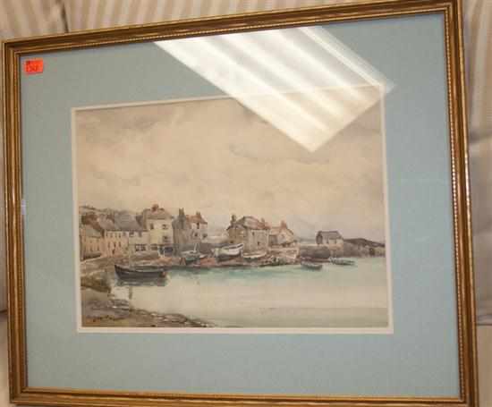 Appraisal: Margaret Morcom Seaside Village watercolor signed ll framed Estimate -