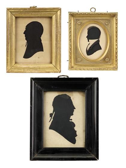 Appraisal: American School th centurythree silhouettes of gentlemen william king and