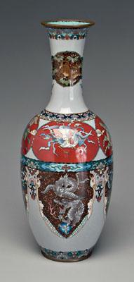 Appraisal: Japanese cloisonn eacute vase ovoid with long neck everted rim