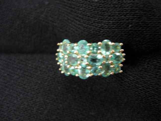 Appraisal: Emerald Ring triple row of gems totaling '' carats in