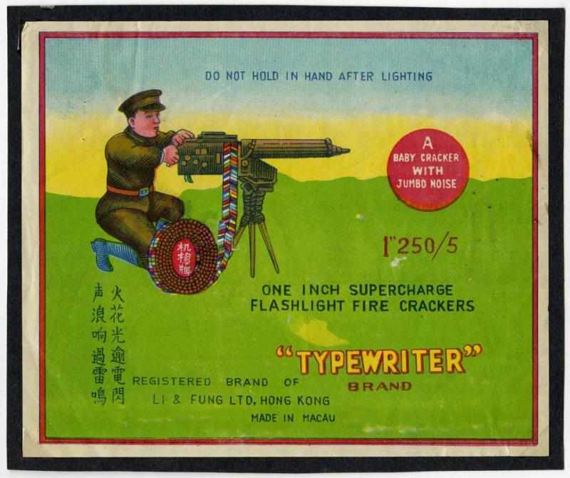 Appraisal: Typewriter -Pack Firecracker Label Class Manufactured by Li-Fung A baby