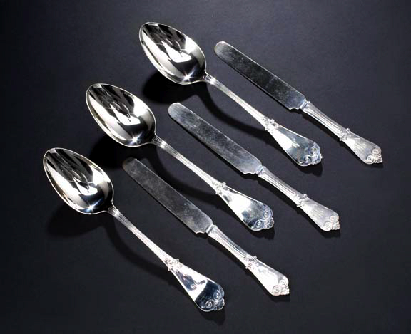 Appraisal: Eighteen Pieces of Tiffany Beekman Sterling Silver Flatware the pattern