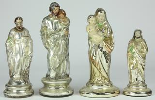 Appraisal: lot of Mercury glass religious icons lot of Mercury glass