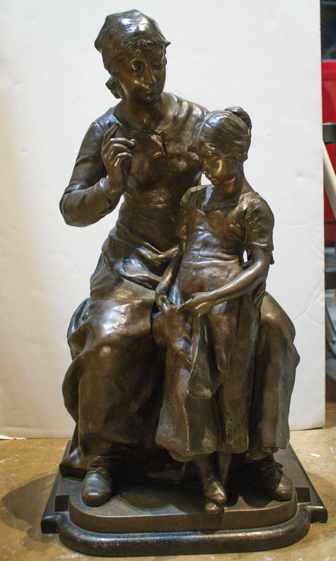 Appraisal: SCULPTURE FRENCH SCHOOL French School th century Mother and Child