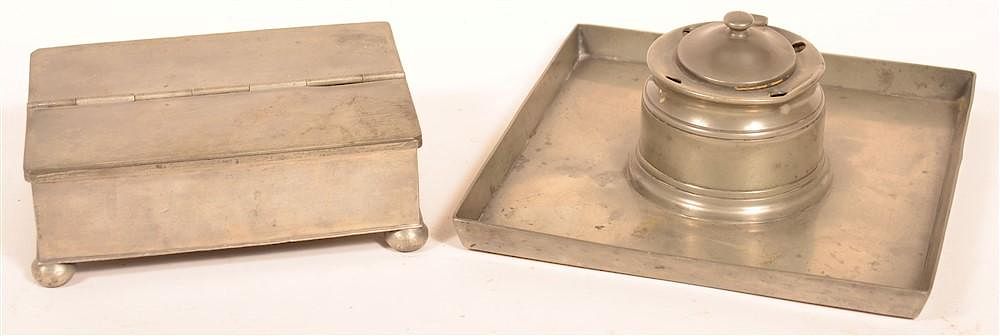 Appraisal: Two Pieces of th Century Pewter Two Pieces of th