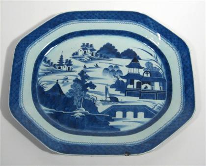 Appraisal: Large Chinese export Canton platter th century Of octagonal form