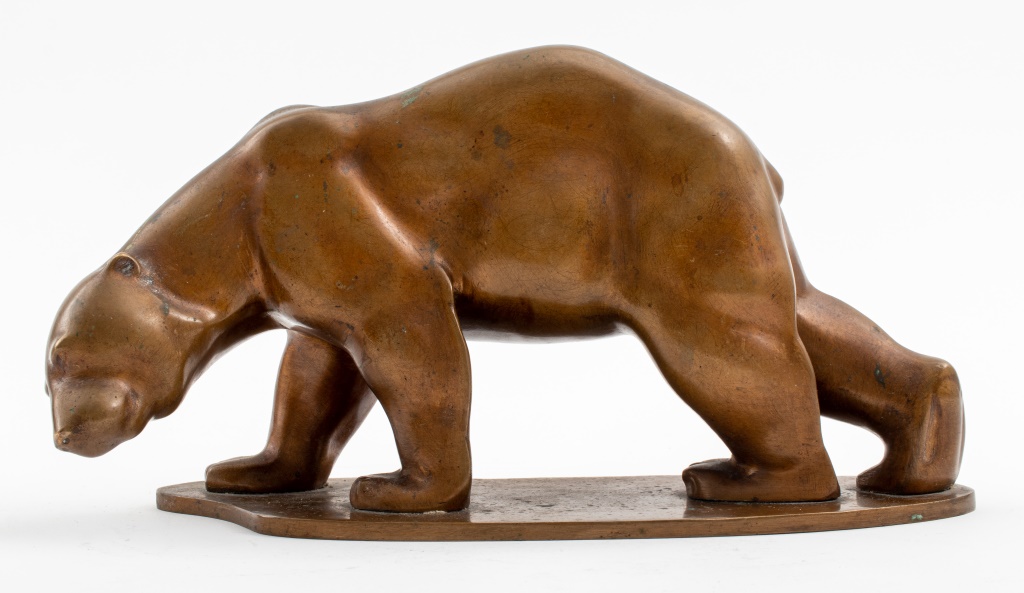 Appraisal: FRANCOIS POMPON MANNER ANIMALIER BRONZE SCULPTURE Bronze bear sculpture in