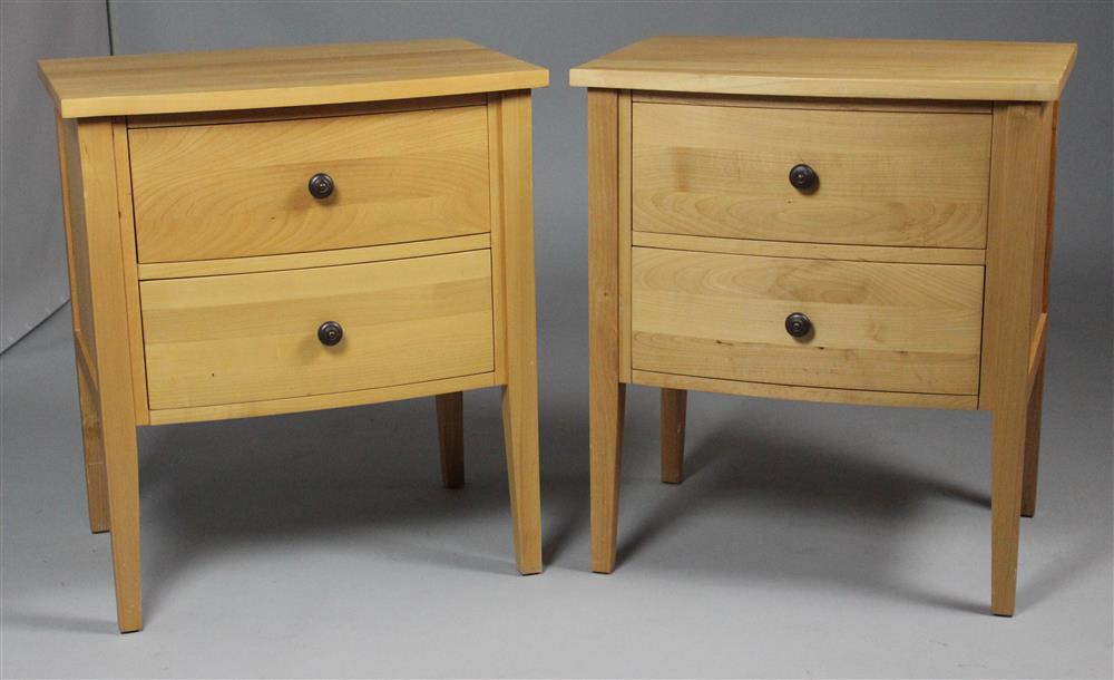 Appraisal: PAIR OF CRATE BARREL PINE BEDSIDE CABINETS - EN SUITE