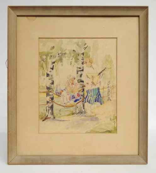 Appraisal: Watercolor signed and dated ''Krilov '' Boris Krilov France Russia