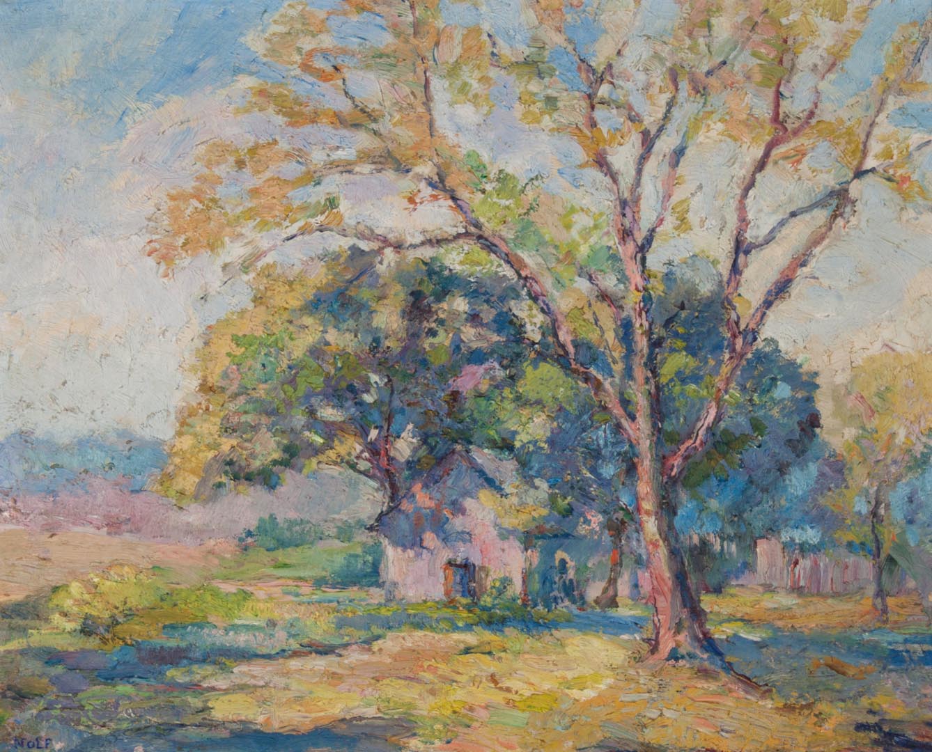 Appraisal: John Thomas Nolf Landscape oil on board American - signed