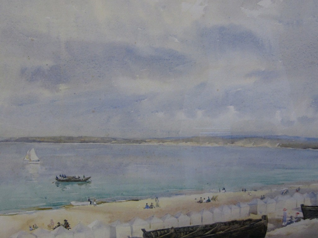 Appraisal: ELIZABETH GOWANLOCK MOLYNEAUX RSW - Watercolour beach scene signed x