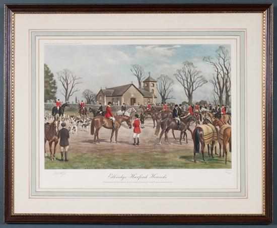 Appraisal: Frank Brook Voss American - ''Elkridge Harford Hounds'' color lithograph