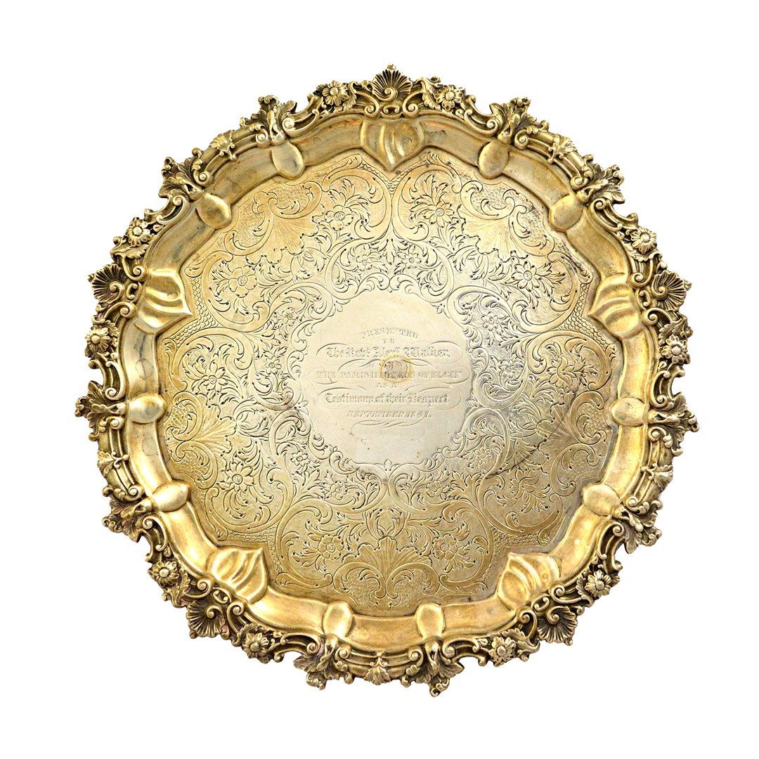 Appraisal: A Scottish silver salver of shaped circular form with a