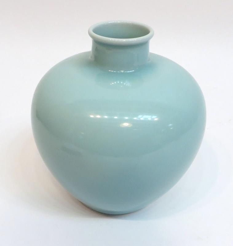 Appraisal: Porcelain Vase Porcelain Vase Description Turquoise in color Qianlong mark