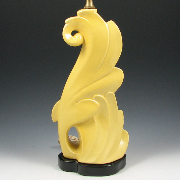 Appraisal: Haeger Yellow Art Nouveau Lamp - Mint Haegar yellow Art