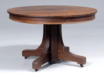 Appraisal: L amp J G Stickley oak pedestal table top with