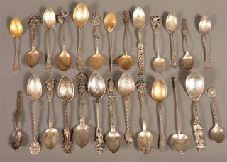 Appraisal: Various Sterling Souvenir Demitasse Spoons Various Sterling Silver Souvenir Demitasse