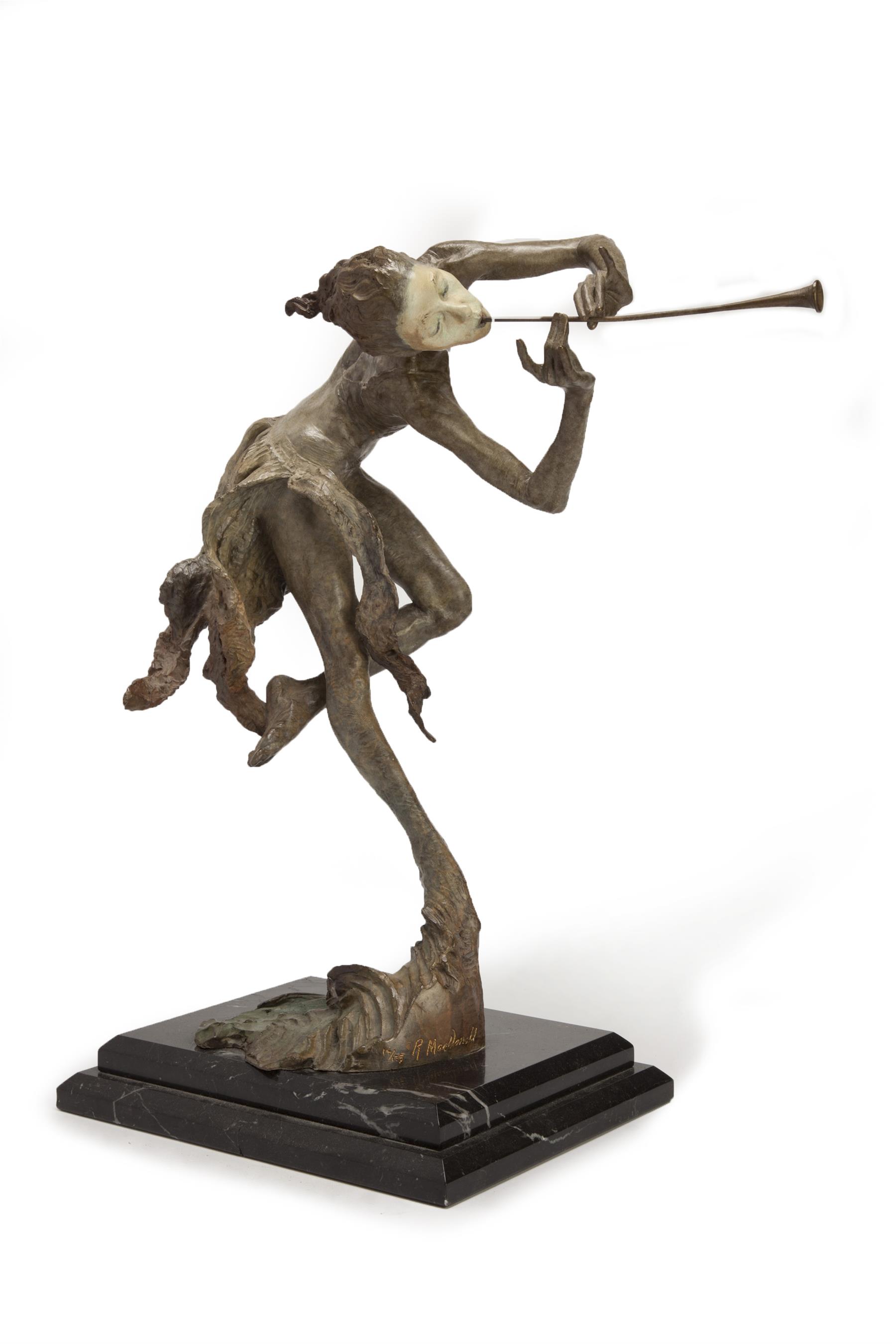 Appraisal: THE TRUMPETER BY RICHARD MACDONALD AMERICAN B Painted bronze signed