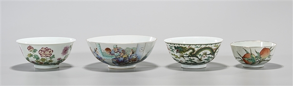 Appraisal: Four Chinese porcelain bowls various motifs each with mark x