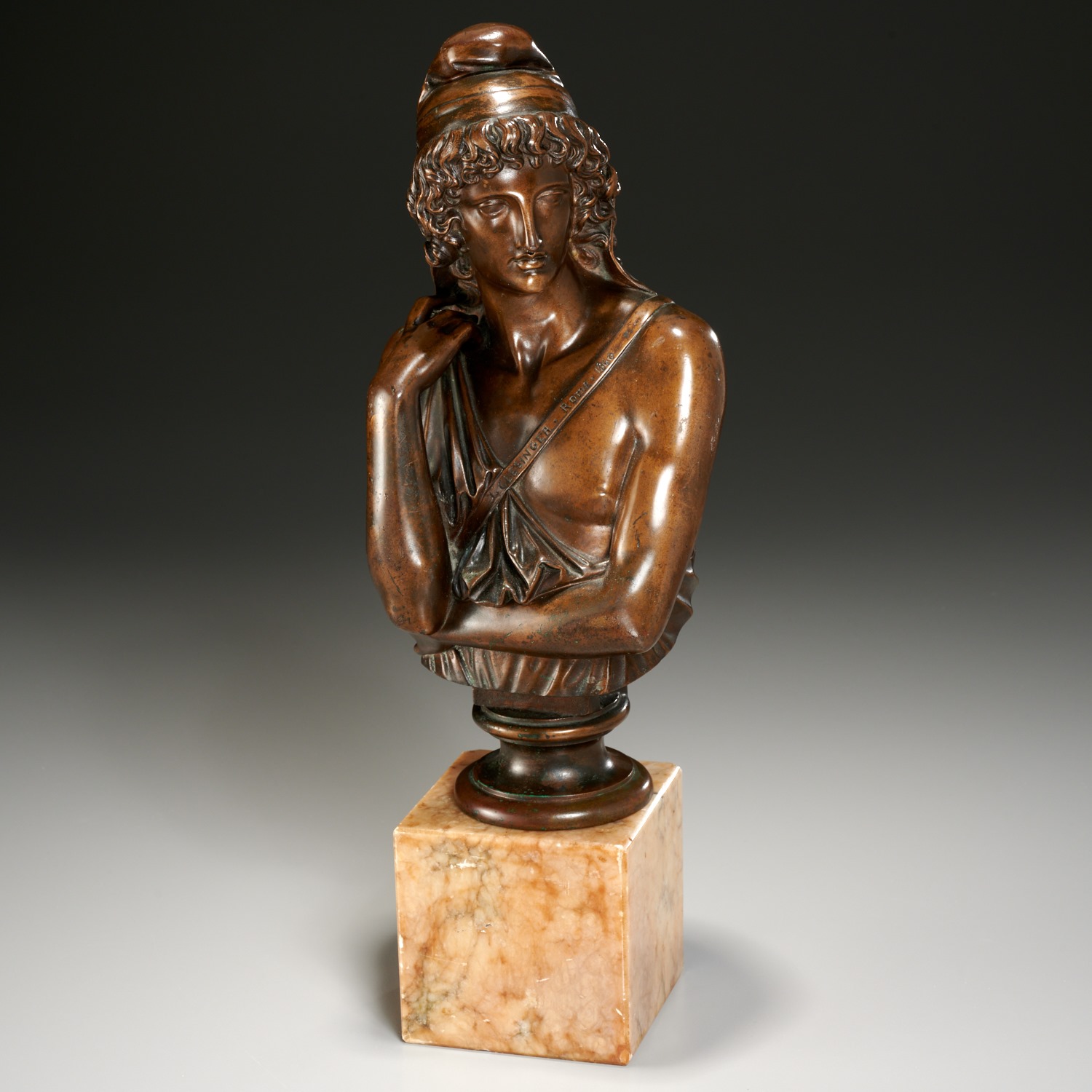 Appraisal: JEAN-BAPTISTE CLESINGER BRONZE BUST Jean-Baptiste Clesinger French - Attis Consort