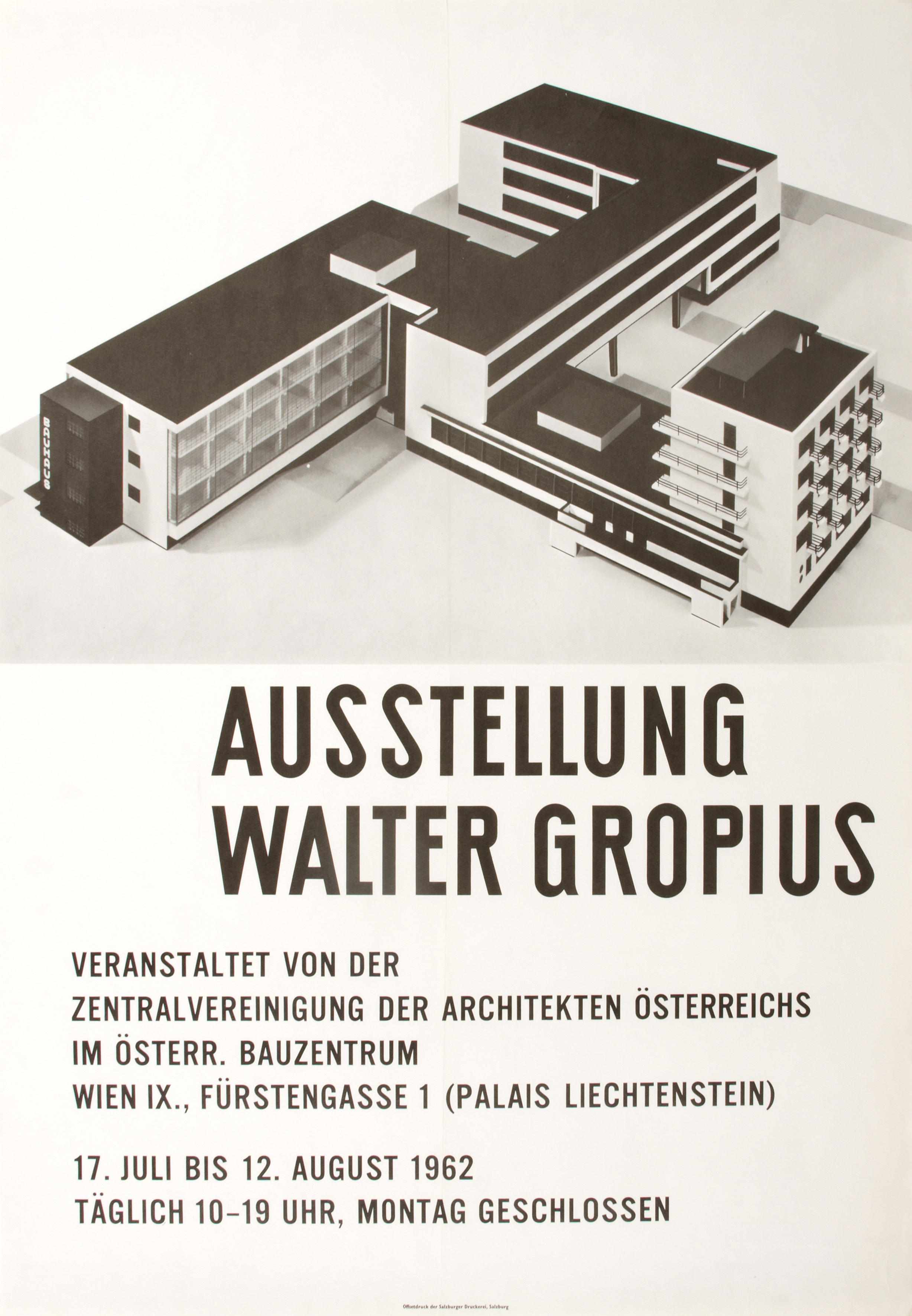 Appraisal: Artist Unknown th century Ausstellung Walter Groupius Offset lithographic poster